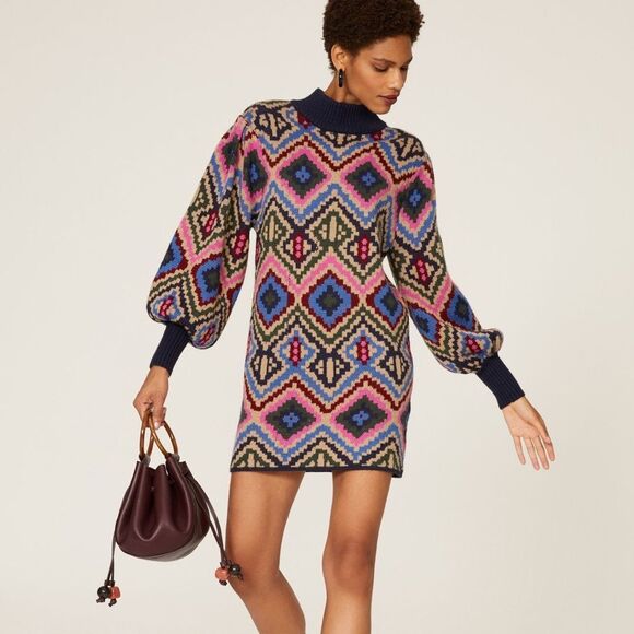 Farm Rio Rauti Long Sleeve Sweater Dress Size Small - Picture 1 of 9